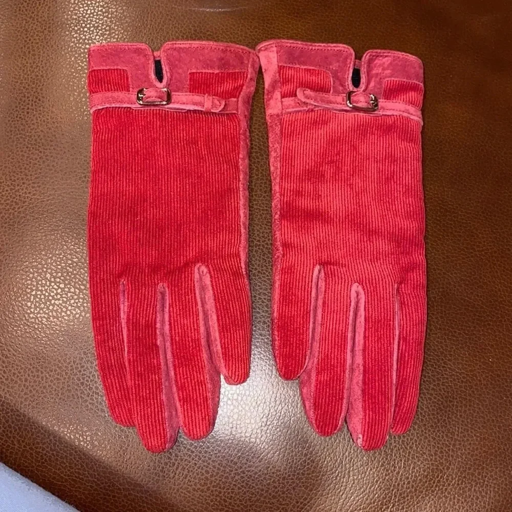 Red Corduroy gloves